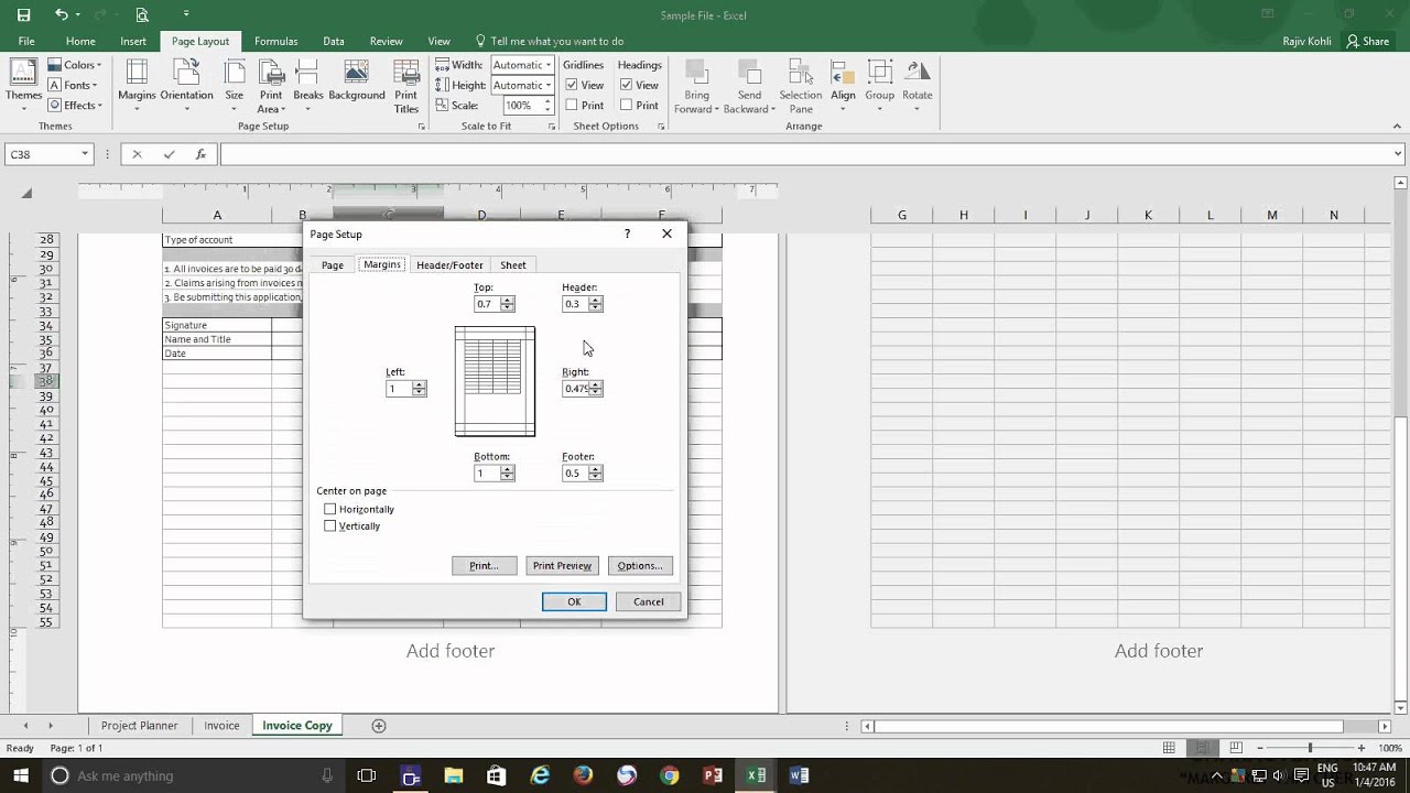 microsoft excel for mac defaults to page view